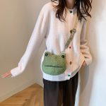 Wholesale Women Fashion Cute Cartoon Plush Frog Doll Crossbody Bag - Image 2