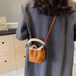 Wholesale Women Fashion Casual Lamb Wool Suede Bucket Crossbody Bag - Image 2