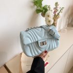 Wholesale Fashion Solid Color Embroidery Square Crossbody Bag