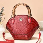 Women Fashion Retro Crocodile Pattern Bamboo Handbag - Image 2