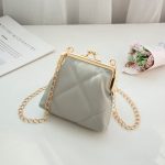 Wholesale Women Simple Solid Color Diamond Chain Crossbody Bag - Image 2