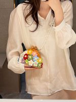 Wholesale Creative Woven Floral Pearl Chain Crossbody Bag - Image 3