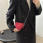 Wholesale Women Fashion Creative Solid Color Love-Shaped Chain Crossbody Bag - Image 2