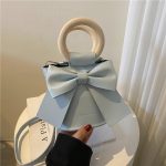 Women Fashion Solid Color Bow PU Crossbody Bag - Image 2