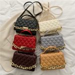 Wholesale Women Fashion Solid Color Rhombus Messenger Bag