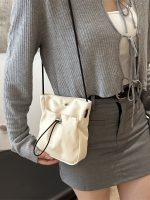 Wholesale Simple Drawstring Canvas Mini Crossbody Bag - Image 3