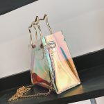 Women Creative Laser Design Cat Ears Shape Handle PVC Crossbody Bag - Image 2