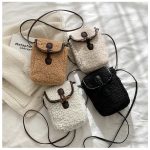 Wholesale Autumn Winter Women Fashion Cute Lamb Plush Crossbody Phone Bag - Image 3