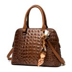 Women Fashion Casual Bag Gradient Crocodile Pattern Handbag Two-Piece Set - Image 2