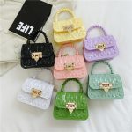 Wholesale Women Fashion Solid Color Mini Lock Chain Crossbody Bag