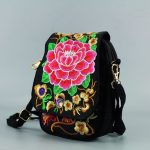 Wholesale Women Bohemian Ethnic Floral Embroidered Design Crossbody Zip Bag - Image 2