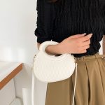 Wholesale Summer Women Fashion Solid Color Irregular Three-Dimensional Stripe PU Shoulder Crossbody Bag - Image 2