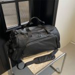 Wholesale Men Leisure Sports Basic Solid Color Large Capacity Patent Leather Duffle Bag