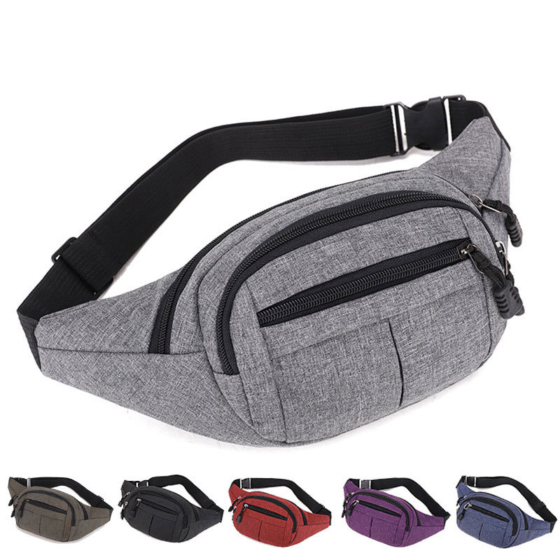 main_1-1685 Unisex Casual Multi Pocket Design Solid Color Large Capacity Waist Chest Bag - Image 1