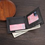 Men Fashion Simple Solid Color Carbon Fiber Pattern Large Capacity Multi Card Wallet - Image 3