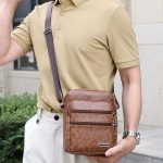 Men Commerce Casual Versatile PU Crossbody Bag