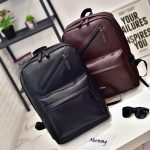 Casual Men Travel Bag Large Capacity Pu Leather Backpack - Image 2