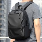 Simple Solid Color Men Large Capacity Casual Backpack