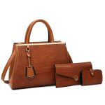 Wholesale Women Fashion Casual Solid Color Bag Stone Pattern Patchwork Handbag Three-Piece Set - Image 2