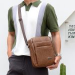 Men Fashion Casual Business PU Crossbody Bag