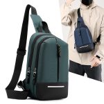 Men'S Casual Color Matching Wear-Resistant Oxford Cloth Chest Bag