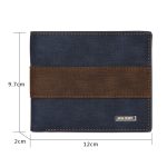 Men Short Style Multi-Card Large Capacity Frosted Color Blocking Wallet - Image 2