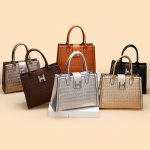 Wholesale Women Fashion Casual Solid Color Bag Stone Pattern Handbag Three-Piece Set - Image 3