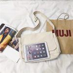 Wholesale Unisex Basic Flap Design Solid Color Large Capacity Canvas Crossbody Bag - Image 2