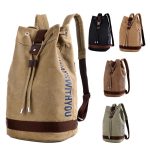 Wholesale Men Fashion Casual Commuter Letter Canvas Backpacks Bag - Image 2