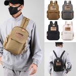 Men Leisure Sports Commuter Letter Canvas Backpacks Bag - Image 2