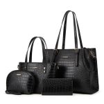 Wholesale Women Fashion Casual Solid Color Bag 4-Piece Set Handbag - Image 2