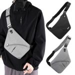 Men Casual Sports Solid Color Oxford Chest Bag - Image 2
