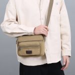 Wholesale Men Fashion Casual Commuter Canvas Crossbody Bag - Image 2