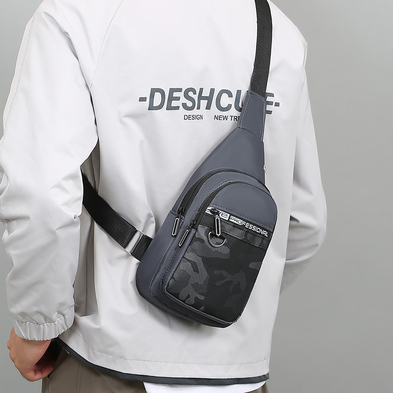 main_1-1795 Wholesale Men Fashion Casual Commuter Nylon Chest Bag - Image 1