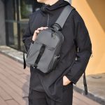 Wholesale Men Fashion Casual Basic Commuter Solid Color Nylon Chest Bag - Image 3