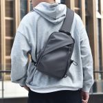 Wholesale Men Fashion Casual Basic Commuter Solid Color Nylon Chest Bag
