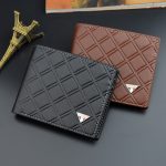Wholesale Men Simple Casual Diamond Multi-Card Square Wallet