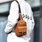 Wholesale Men Casual Vintage Commuter Zipper PU Chest Bag - Image 3