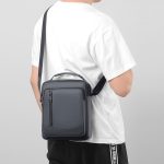 Wholesale Men Casual Basic Commuter Zipper PU Crossbody Bag