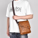 Wholesale Men Casual Basic Commuter Zipper PU Crossbody Bag