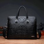 Wholesale Men Fashion Business Office Crocodile Handle Bag - Image 2