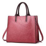 Wholesale Women Fashion Simple Retro Solid Color Large Capacity Handbag - Image 2