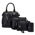 Women Fashion Casual Simple Stitching Solid Color Handbag Four-Piece Bag Set - Image 3