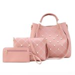 Wholesale Women Fashion Large-Capacity Handbag Three-Piece Set