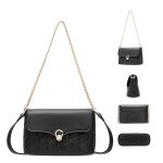 Wholesale Women Fashion Casual Solid Color Chain Shoulder Bag - Image 4