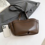 Women Fashion Casual Simple Solid Color Large Capacity Handbag - Image 2