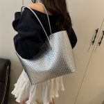 Wholesale Women Fashion Casual Solid Color Tote Bag Two-Piece Bag Set - Image 2