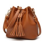 Wholesale Women Fashion Tassel Drawstring Pu Bucket Bag - Image 2