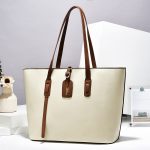 Wholesale Women Color Blocking Pu Leather Tote Bag