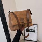 Women Fashion Retro Solid Color Frosted Shoulder Bag - Image 2